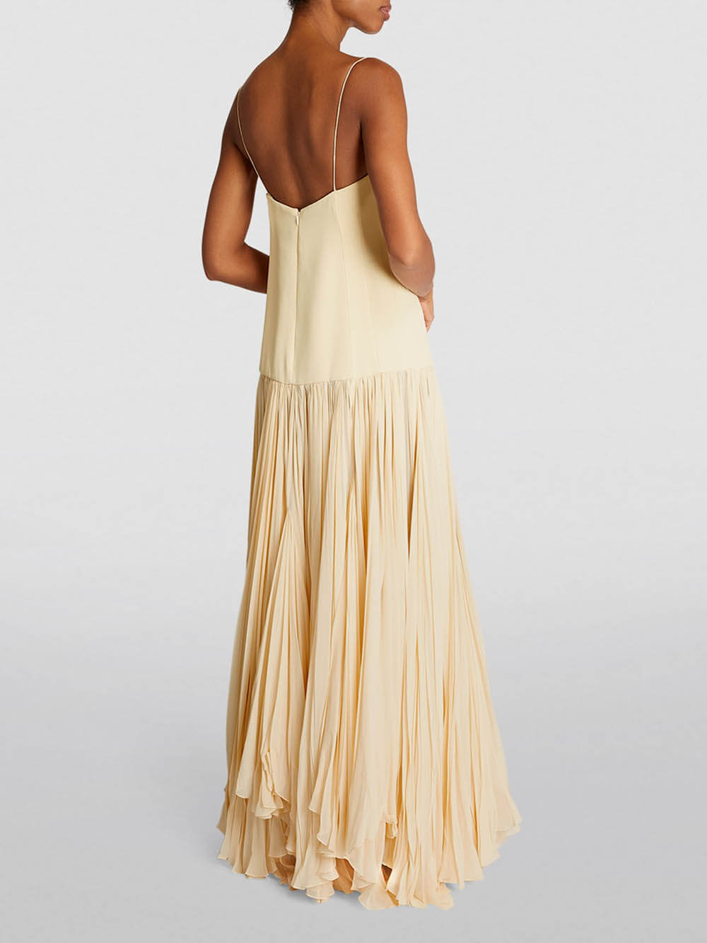 Vestido irregular con cintura caída y tiras