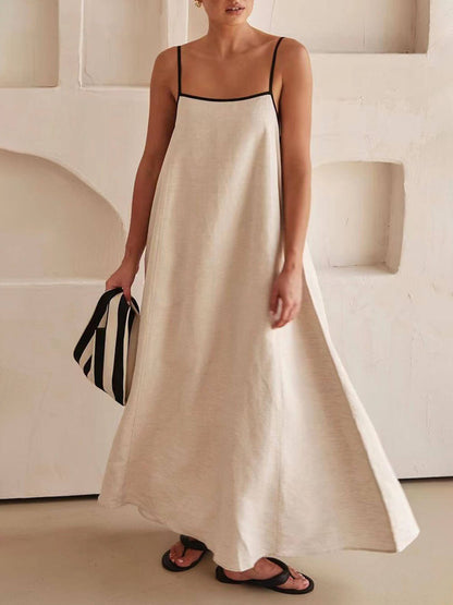 Vestido acampanado con tirantes en contraste Summer Vibe