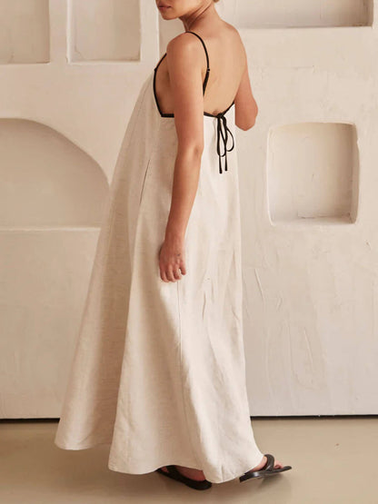 Vestido acampanado con tirantes en contraste Summer Vibe