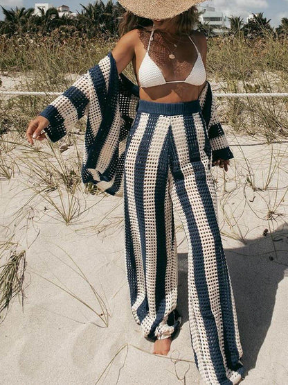Conjunto Relax Premium: Pantalón Ancho y Blusa a Rayas