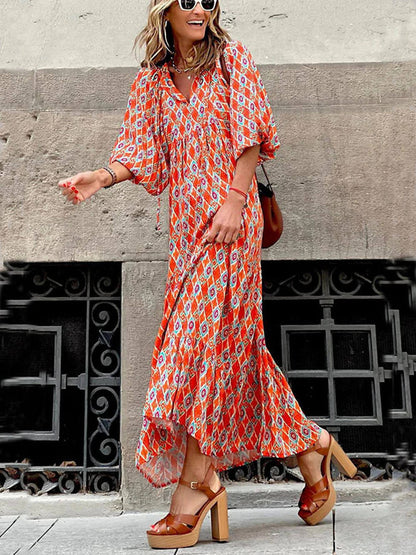 Vestido largo estampado bohemio