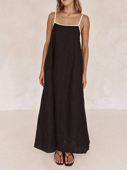 Vestido acampanado con tirantes en contraste Summer Vibe
