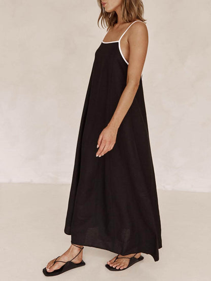 Vestido acampanado con tirantes en contraste Summer Vibe
