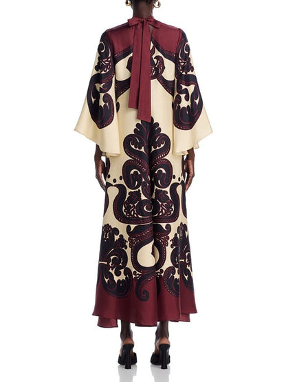 Vestido largo con estampado de granadilla impresionante de Elegance Ease