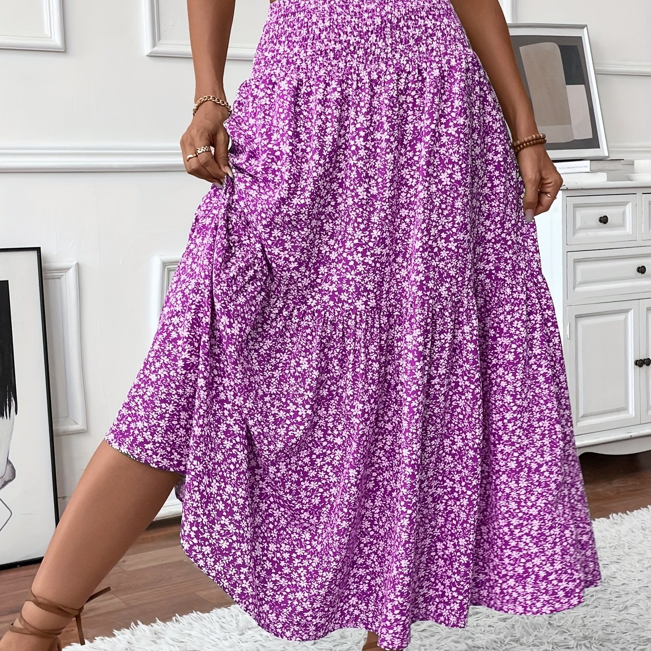 Falda Elena con flores de florecitas