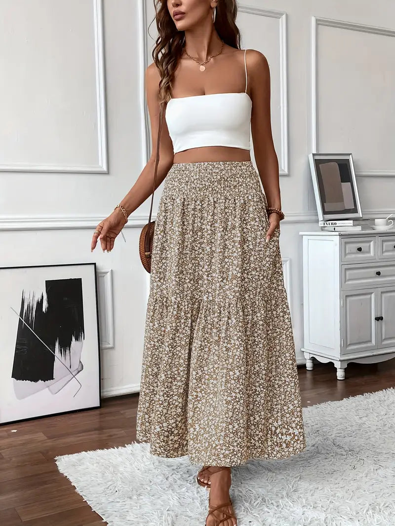 Falda Elena con flores de florecitas