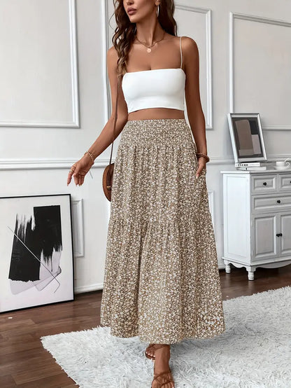 Falda Elena con flores de florecitas