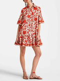 Minivestido con estampados otoñales únicos
