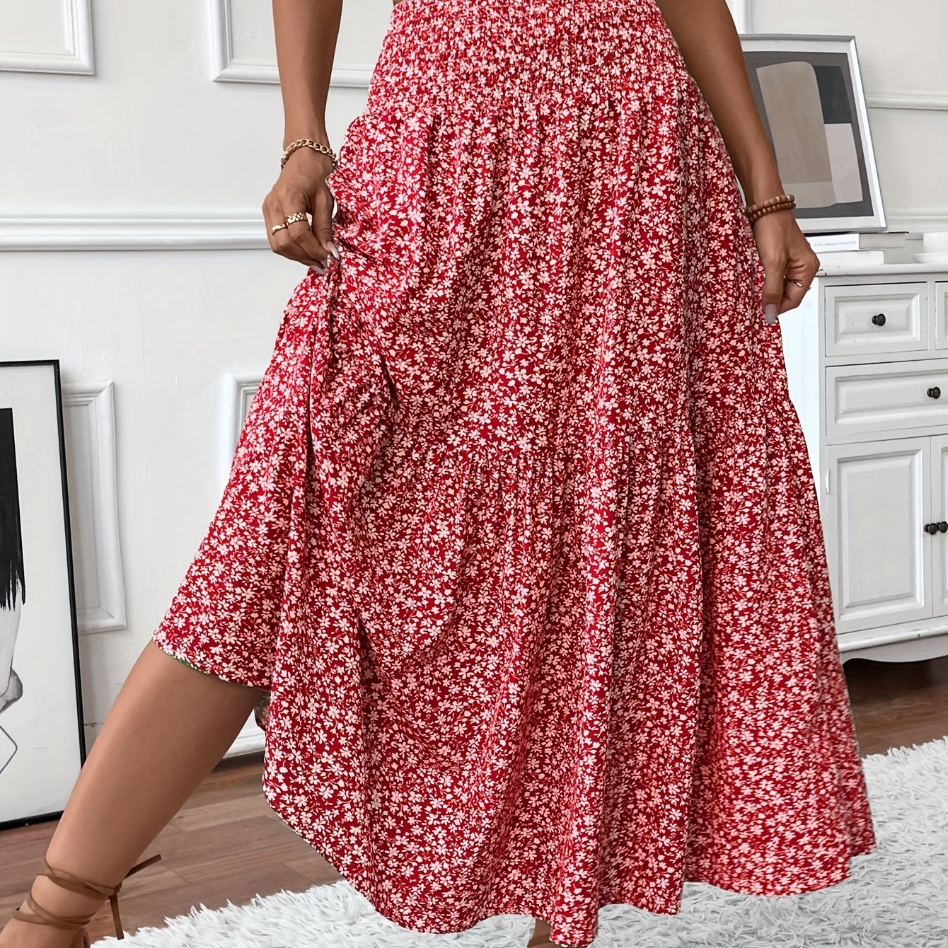 Falda Elena con flores de florecitas