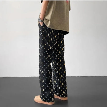 Pantalones rectos de mosaico