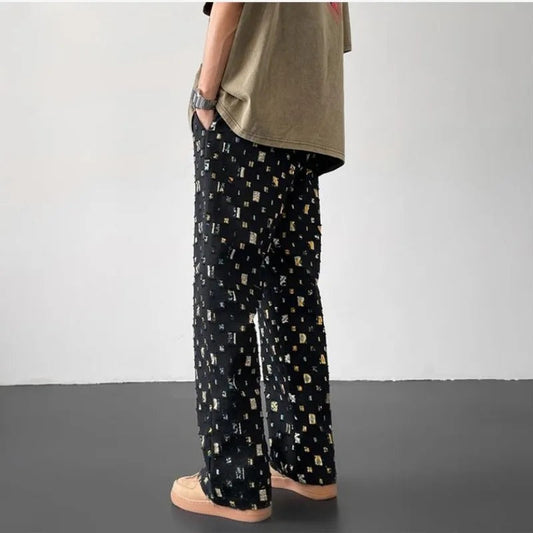 Pantalones rectos de mosaico