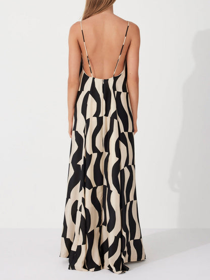 Vestido largo estilo espalda redondeada y corte relajado