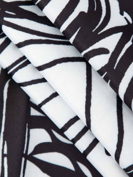 Abstract Line Print Short Sleeve Mini Dress