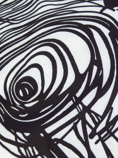 Minivestido de Manga Corta con Estampado Abstracto