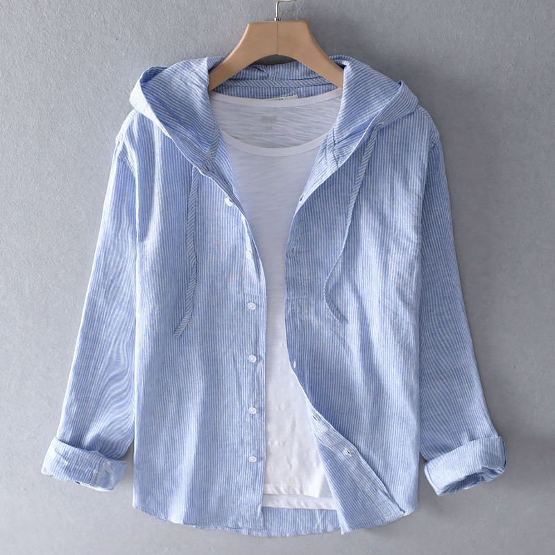 Sudadera de Lino Ligero con Capucha