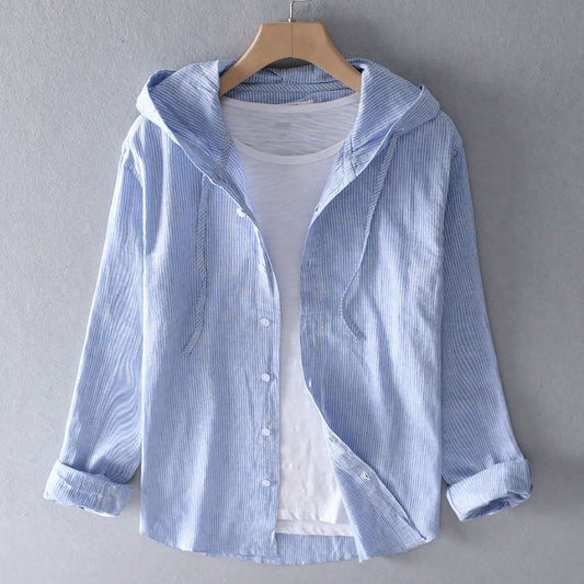 Sudadera de Lino Ligero con Capucha