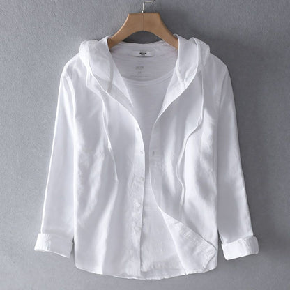 Sudadera de Lino Ligero con Capucha
