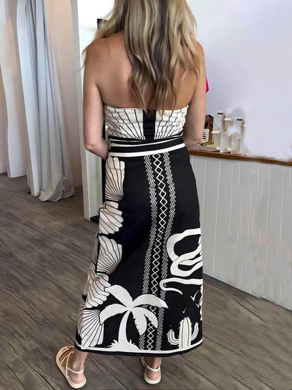 Vestido midi con hombros descubiertos y estampado floral único y hermoso