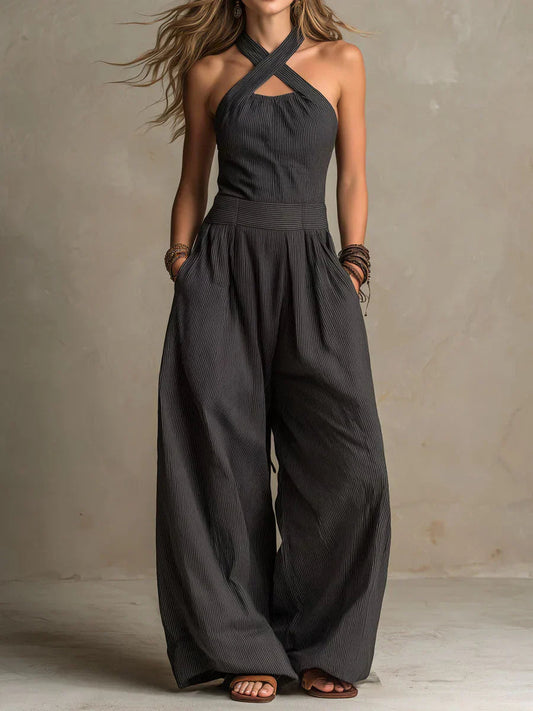 Mono Marina — Escote halter cruzado