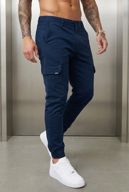 Pantalón Jogger Cargo Confort - Azul Marino