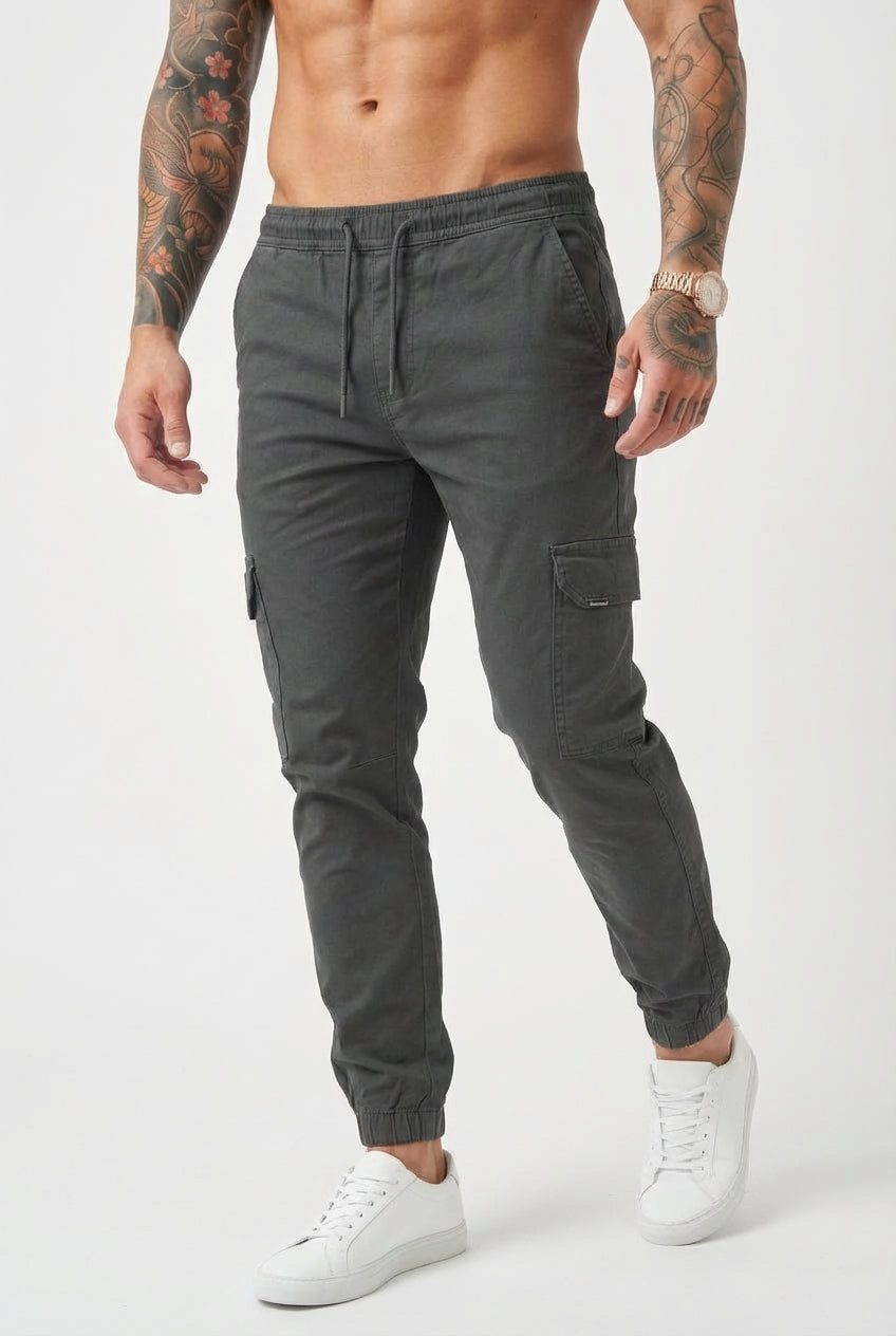 Pantalón Jogger Cargo Confort - Gris Claro