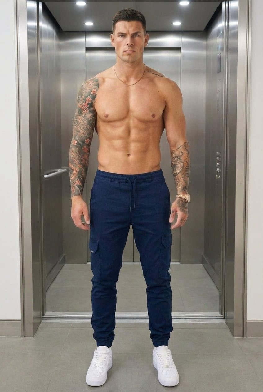 Pantalón Jogger Cargo Confort - Azul Marino