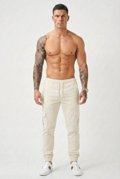 Pantalón Jogger Cargo Confort - Crema