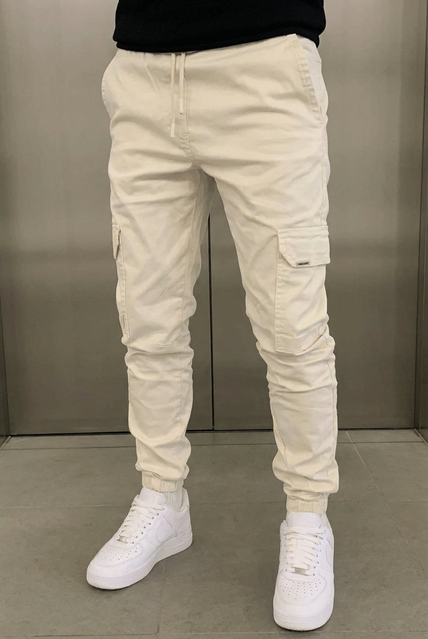 Pantalón Jogger Cargo Confort - Crema