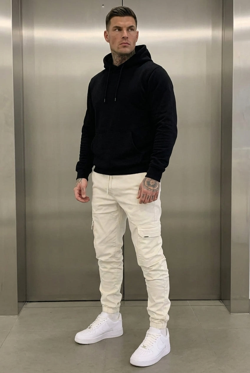 Pantalón Jogger Cargo Confort - Crema