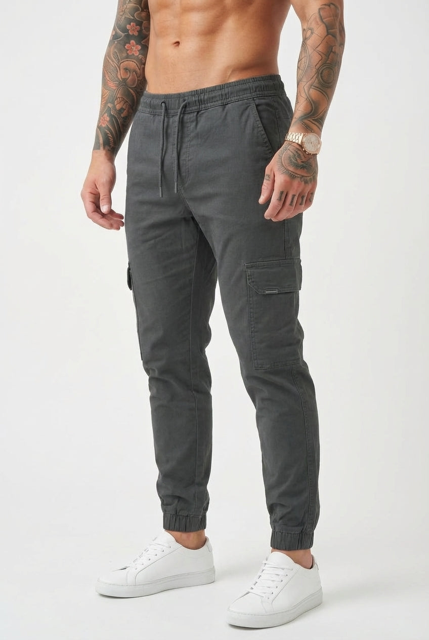Pantalón Jogger Cargo Confort - Gris Claro